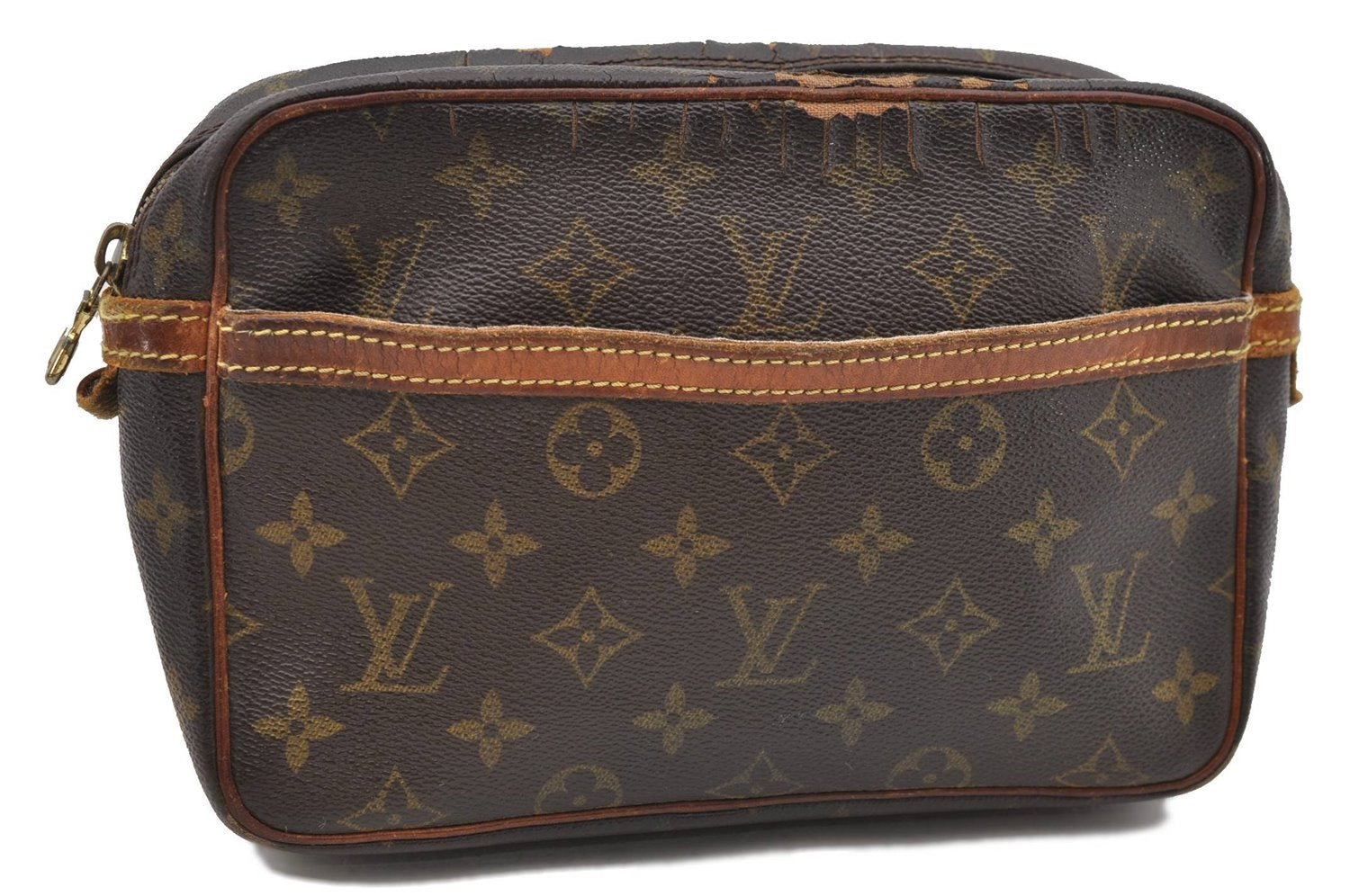 Authentic LOUIS VUITTON Monogram Compiegne 23 Clutch Hand Bag M51847 LV 8181C