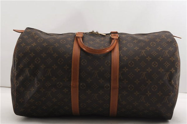 Authentic Louis Vuitton Monogram Keepall 55 Travel Boston Bag M41424 LV 8182F