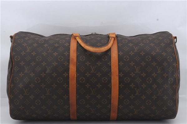 Auth Louis Vuitton Monogram Keepall Bandouliere 60 Boston Bag M41412 LV 8183D