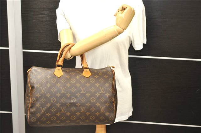 Authentic LOUIS VUITTON Monogram Speedy 35 Hand Bag M41524 LV 8186C