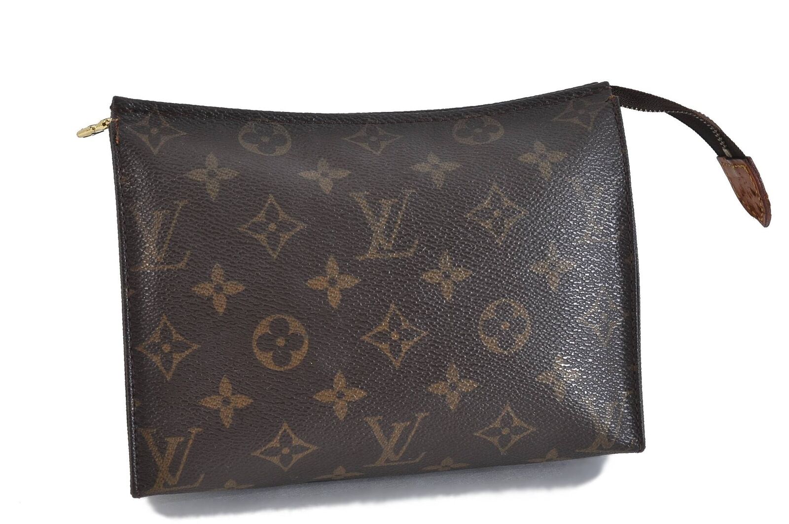 Auth LOUIS VUITTON Monogram Poche Toilette 19 Cosmetics Pouch M47544 LV 8201B