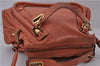 Authentic Chloe Paraty 2Way Shoulder Hand Bag Leather Orange 8201D