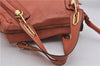 Authentic Chloe Paraty 2Way Shoulder Hand Bag Leather Orange 8201D