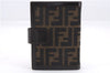 Authentic FENDI Zucca Notebook Cover Canvas Leather Brown 8207D