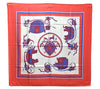 Authentic HERMES Carre 90 Scarf "EX LIBRIS" Silk Red 8210C