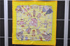 Authentic HERMES Carre 90 Scarf "HELLO DOLLY" Silk Yellow 8214C