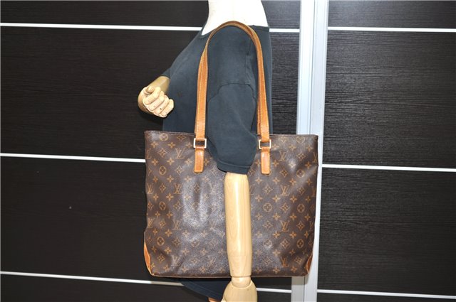 Authentic LOUIS VUITTON Monogram Cabas Mezzo Tote Bag M51151 LV 8221C