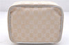 Authentic GUCCI Vintage Vanity Hand Bag Canvas Leather 0391093 Beige White 8221E