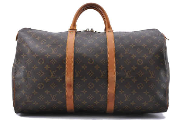 Authentic LOUIS VUITTON Monogram Keepall 50 Boston Bag M41426 LV 8224C