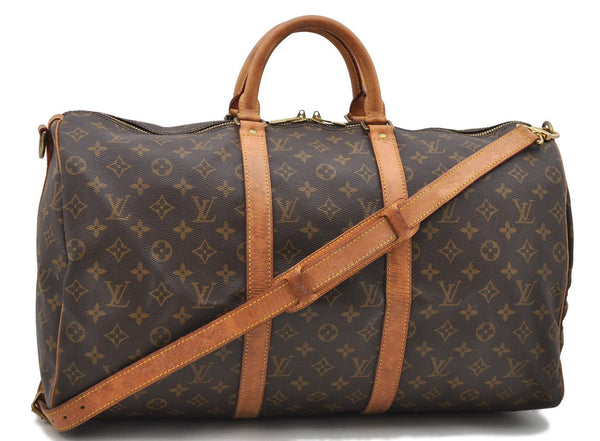 Auth LOUIS VUITTON Monogram Keepall Bandouliere 50 Boston Bag M41416 LV 8228C