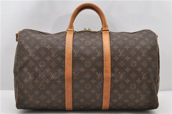 Auth LOUIS VUITTON Monogram Keepall Bandouliere 50 Boston Bag M41416 LV 8228C