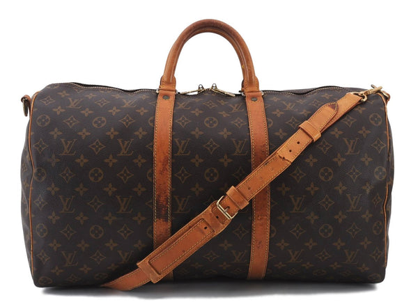 Auth LOUIS VUITTON Monogram Keepall Bandouliere 50 Boston Bag M41416 LV 8229C