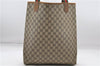 Authentic GUCCI Web Sherry Line Shoulder Tote Bag GG PVC Leather Brown 8229D