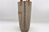 Authentic GUCCI Web Sherry Line Shoulder Tote Bag GG PVC Leather Brown 8229D