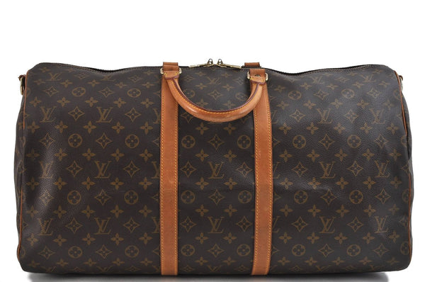 Auth LOUIS VUITTON Monogram Keepall Bandouliere 55 Boston Bag M41414 LV 8231C