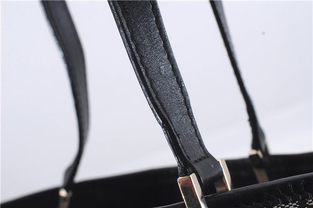 Authentic GUCCI Shoulder Tote Bag Purse GG Canvas Leather 0021099 Black 8234D