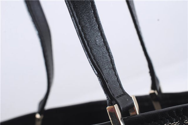 Authentic GUCCI Shoulder Tote Bag Purse GG Canvas Leather 0021099 Black 8234D