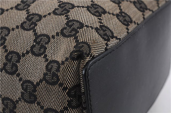 Authentic GUCCI Shoulder Tote Bag Purse GG Canvas Leather 0021099 Black 8234D