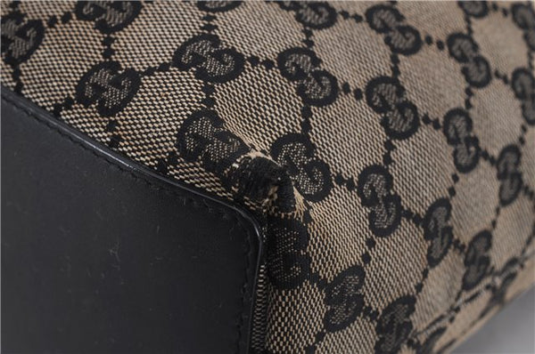 Authentic GUCCI Shoulder Tote Bag Purse GG Canvas Leather 0021099 Black 8234D