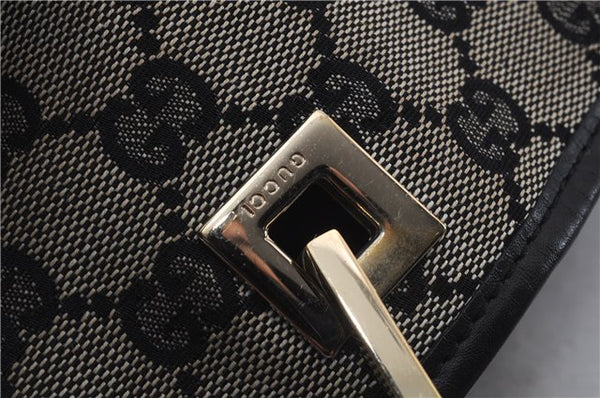 Authentic GUCCI Shoulder Tote Bag Purse GG Canvas Leather 0021099 Black 8234D