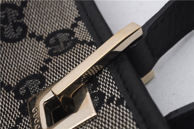 Authentic GUCCI Shoulder Tote Bag Purse GG Canvas Leather 0021099 Black 8234D