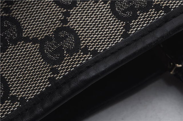 Authentic GUCCI Shoulder Tote Bag Purse GG Canvas Leather 0021099 Black 8234D