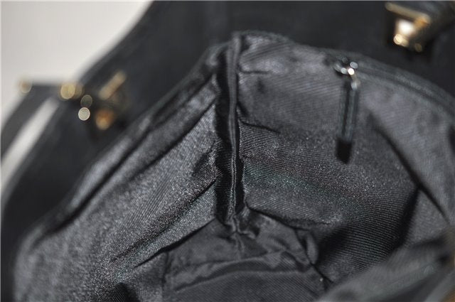 Authentic GUCCI Shoulder Tote Bag Purse GG Canvas Leather 0021099 Black 8234D