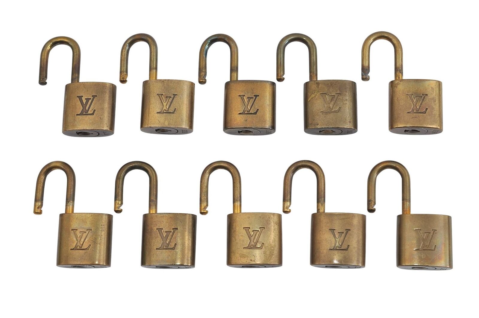 Authentic LOUIS VUITTON Padlock Gold 10Set LV 8235B