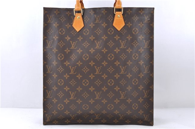 Authentic LOUIS VUITTON Monogram Sac Plat Hand Bag M51140 LV Junk 8235C