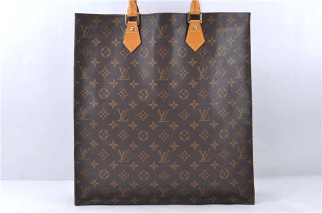 Authentic LOUIS VUITTON Monogram Sac Plat Hand Bag M51140 LV Junk 8235C