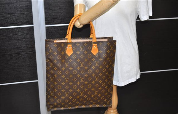Authentic LOUIS VUITTON Monogram Sac Plat Hand Bag M51140 LV 8236C