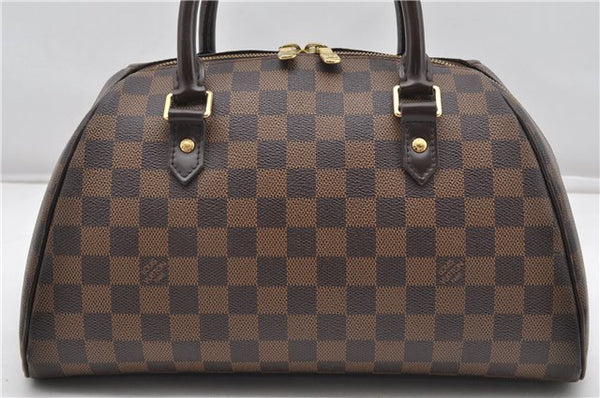 Authentic Louis Vuitton Damier Ribera MM Hand Boston Bag Purse N41434 LV 8239F