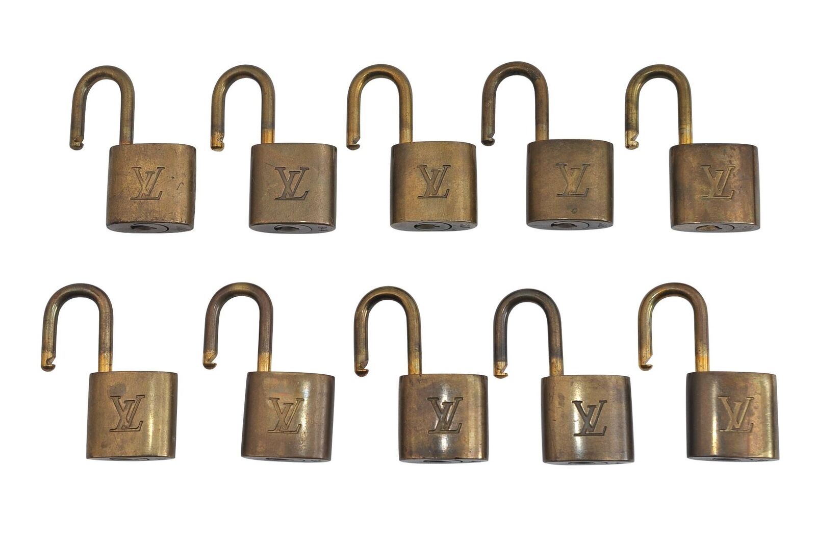 Authentic LOUIS VUITTON Padlock Gold 10Set LV 8240B