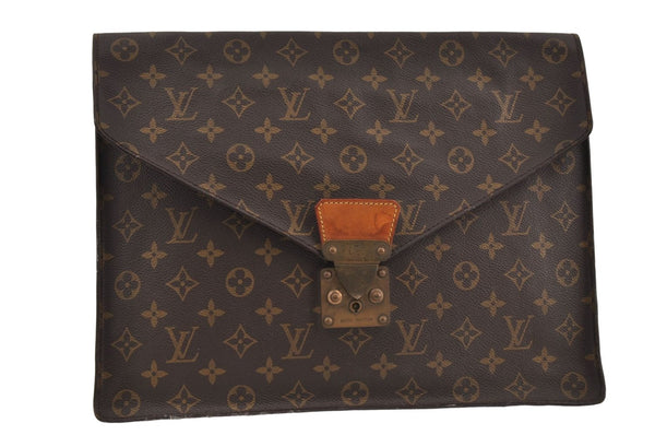 Auth Louis Vuitton Monogram Porte Documents Senateur Briefcase M53335 LV 8240D