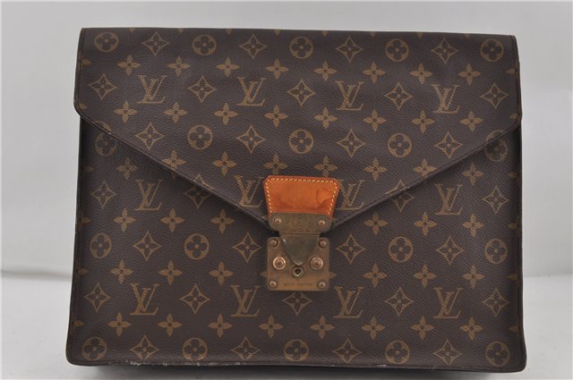 Auth Louis Vuitton Monogram Porte Documents Senateur Briefcase M53335 LV 8240D