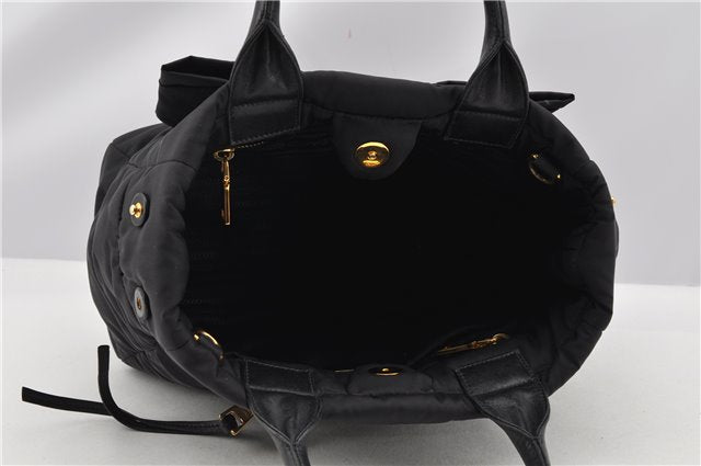 Authentic PRADA Nylon Tessuto Leather 2Way Shoulder Hand Bag Black 8240F