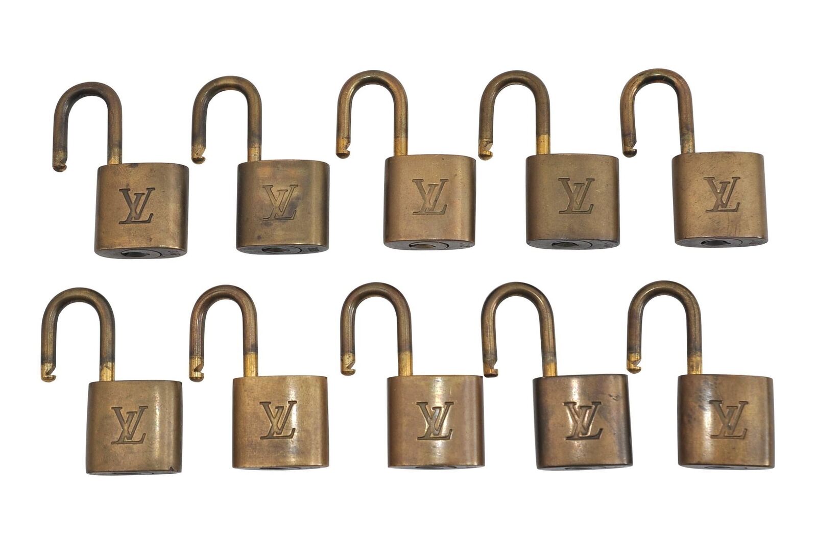 Authentic LOUIS VUITTON Padlock Gold 10Set LV 8241B