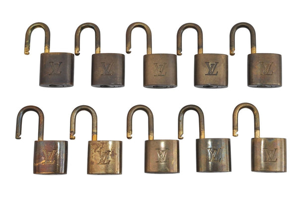 Authentic LOUIS VUITTON Padlock Gold 10Set LV 8243B