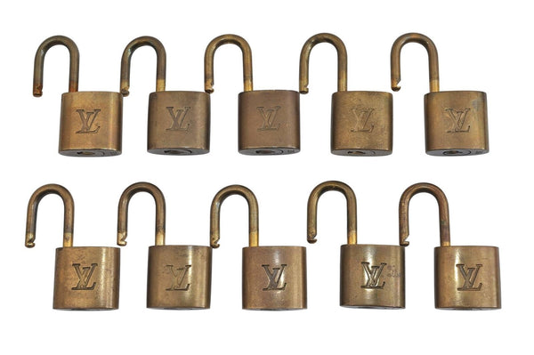 Authentic LOUIS VUITTON Padlock Gold 10Set LV 8244B