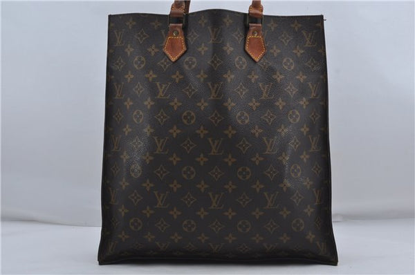 Authentic Louis Vuitton Monogram Sac Plat Hand Bag M51140 LV 8248D