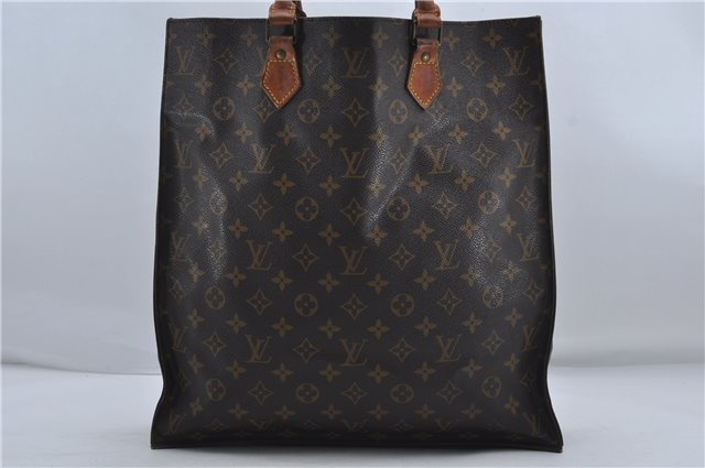 Authentic Louis Vuitton Monogram Sac Plat Hand Bag M51140 LV 8248D