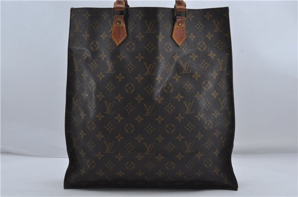 Authentic Louis Vuitton Monogram Sac Plat Hand Bag M51140 LV 8248D