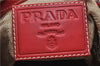 Authentic PRADA Logo Jacquard Canvas Leather Shoulder Bag BR3422 Beige 8248F