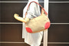 Authentic PRADA Logo Jacquard Canvas Leather Shoulder Bag BR3422 Beige 8248F