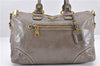 Authentic PRADA Vintage Leather Nappa 2Way Shoulder Hand Tote Bag Gray 8249F