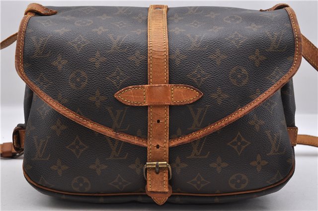 Auth LOUIS VUITTON Monogram Saumur 30 Shoulder Cross Body Bag M42256 LV 8250C