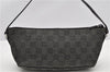 Authentic GUCCI Hand Bag Pouch Purse GG Canvas Leather 07198 Black 8250F