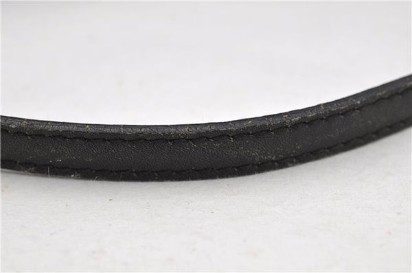 Authentic GUCCI Hand Bag Pouch Purse GG Canvas Leather 07198 Black 8250F