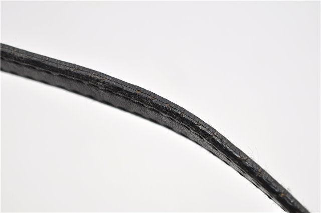 Authentic GUCCI Hand Bag Pouch Purse GG Canvas Leather 07198 Black 8250F