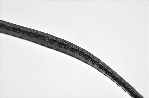 Authentic GUCCI Hand Bag Pouch Purse GG Canvas Leather 07198 Black 8250F